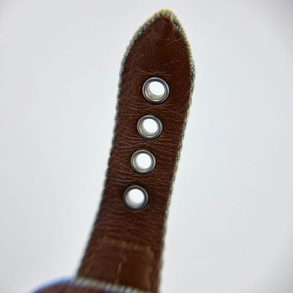 Christian DIOR Accessories Bracelet Bangle Dior Logo Blue Denim Vintage Women - Picture 9 of 16